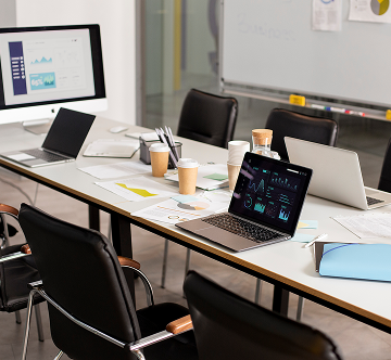 Office workspace wit
                                    h laptops